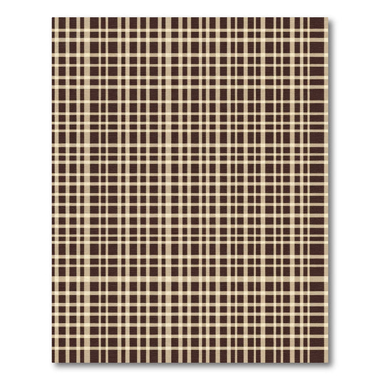 Brown White Classic Plaid Tartan Rug