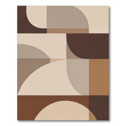 Modern Geometric Brown Tan Area Rug