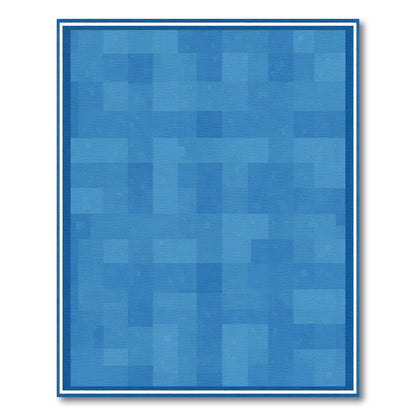 Blue Tonal Pixelated Squares Rug