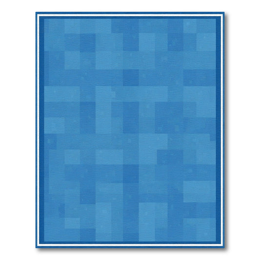 Blue Tonal Pixelated Squares Rug