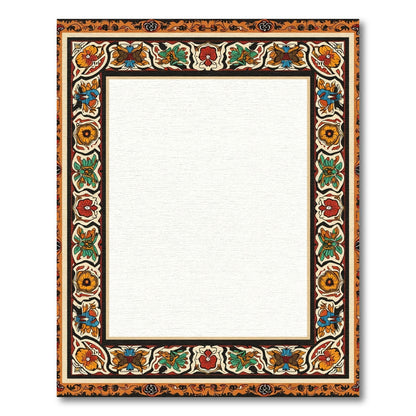 Vibrant Floral Medallion Border Rug