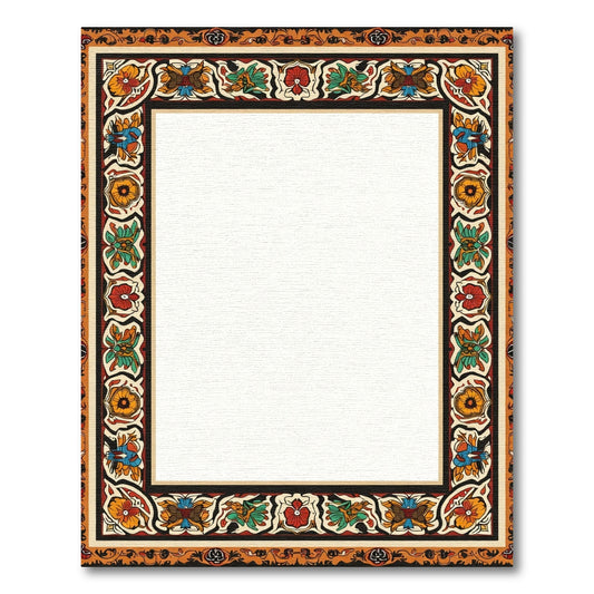 Vibrant Floral Medallion Border Rug