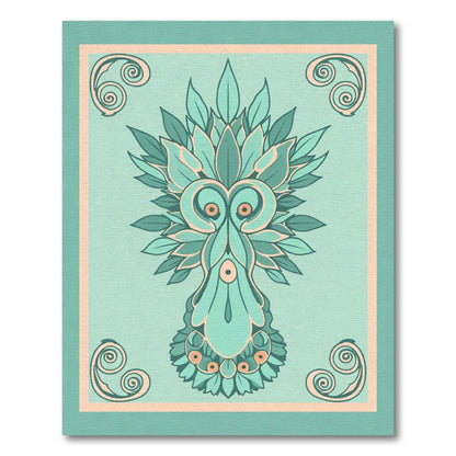 Mint Green Face Scrollwork Rug