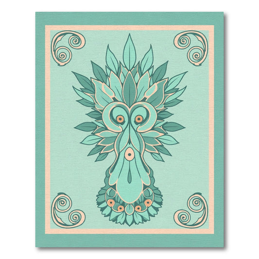 Mint Green Face Scrollwork Rug