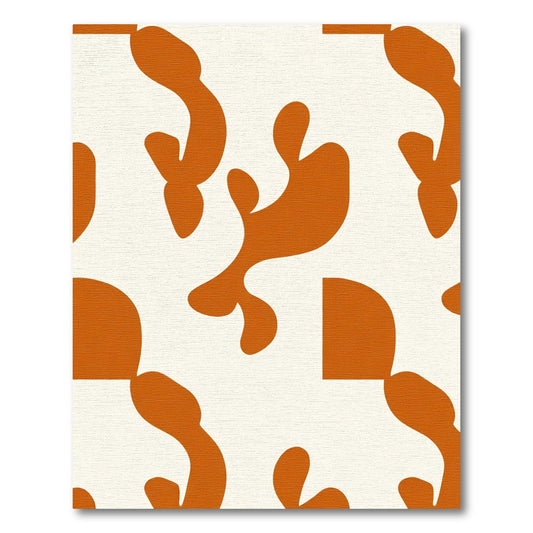 Orange Abstract Organic Shape Harmony Rug