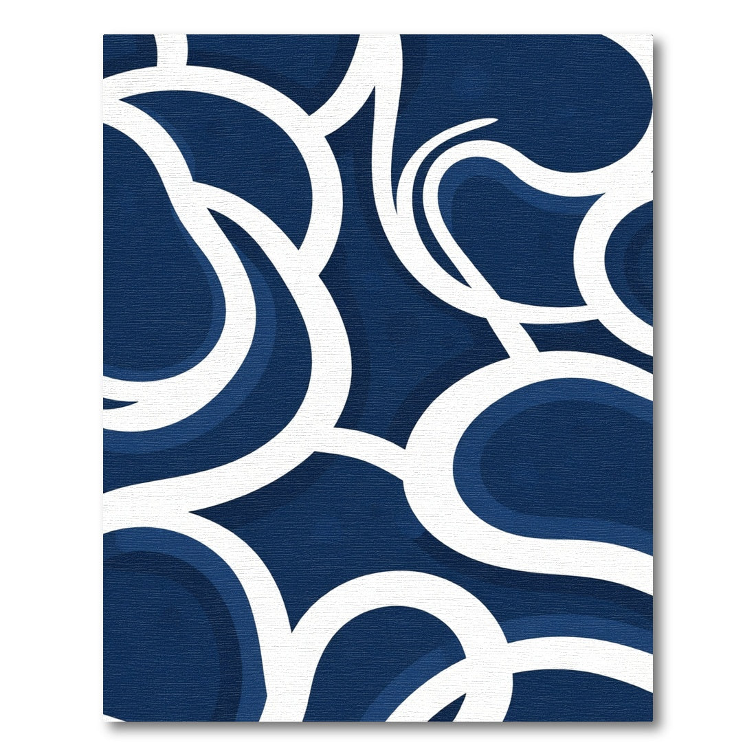 Classic Indigo White Organic Flow Rug