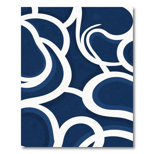 Classic Indigo White Organic Flow Rug