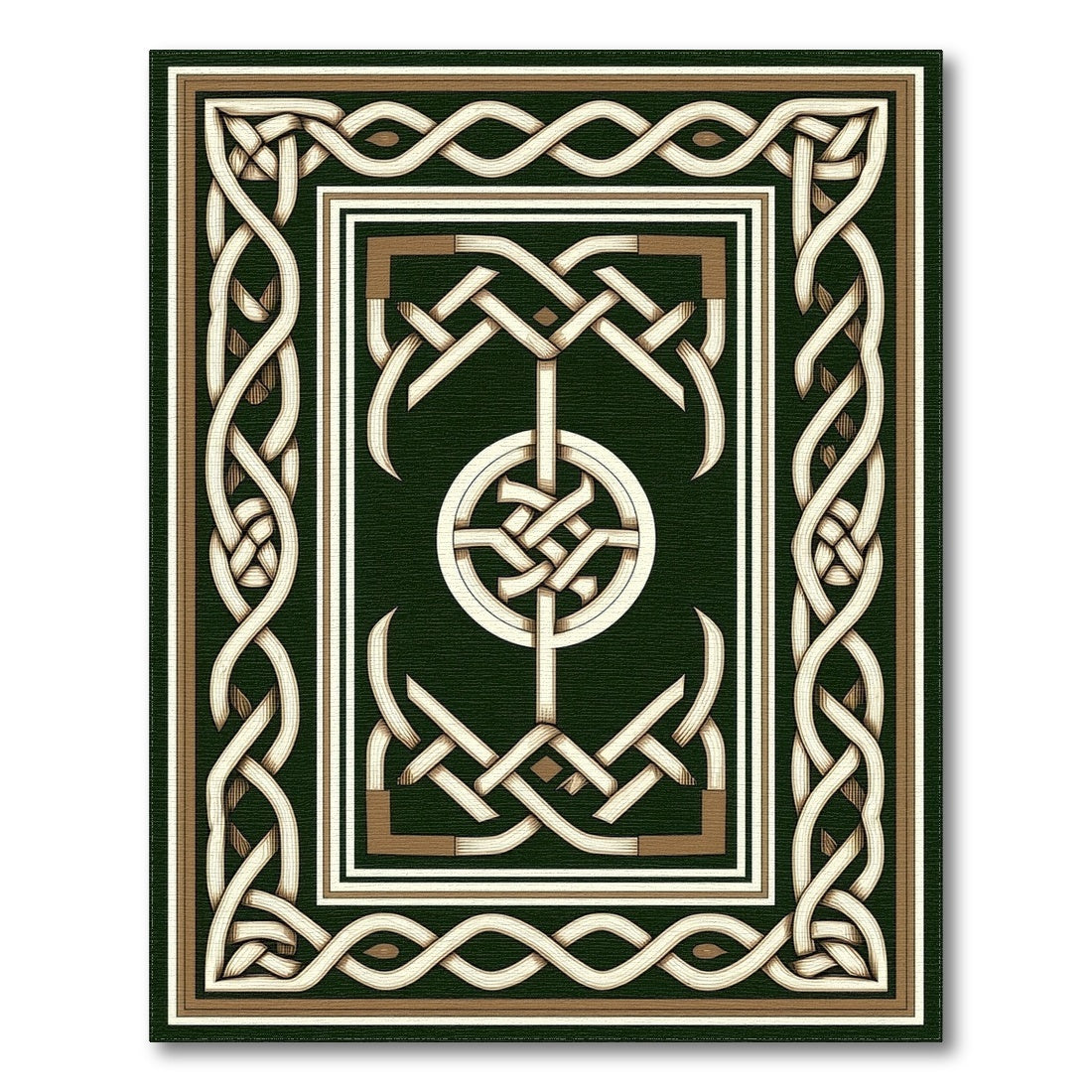 Green Celtic Knot Area Rug