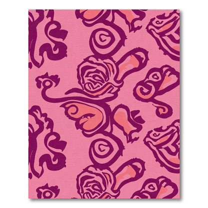 Pink Rose Swirl Abstract Rug