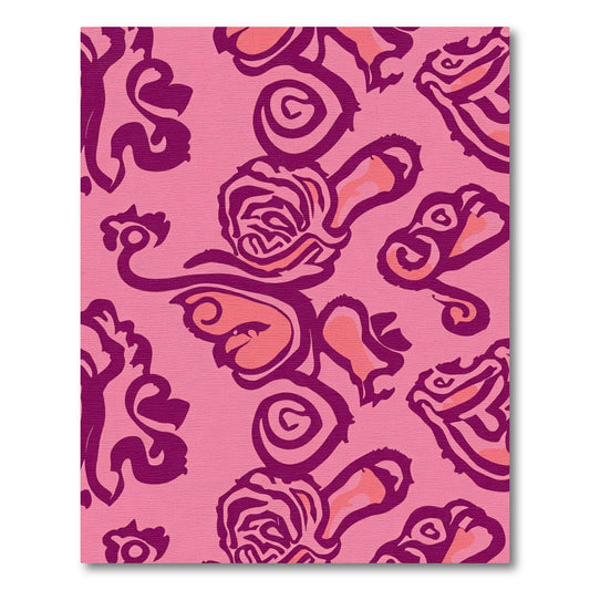 Pink Rose Swirl Abstract Rug