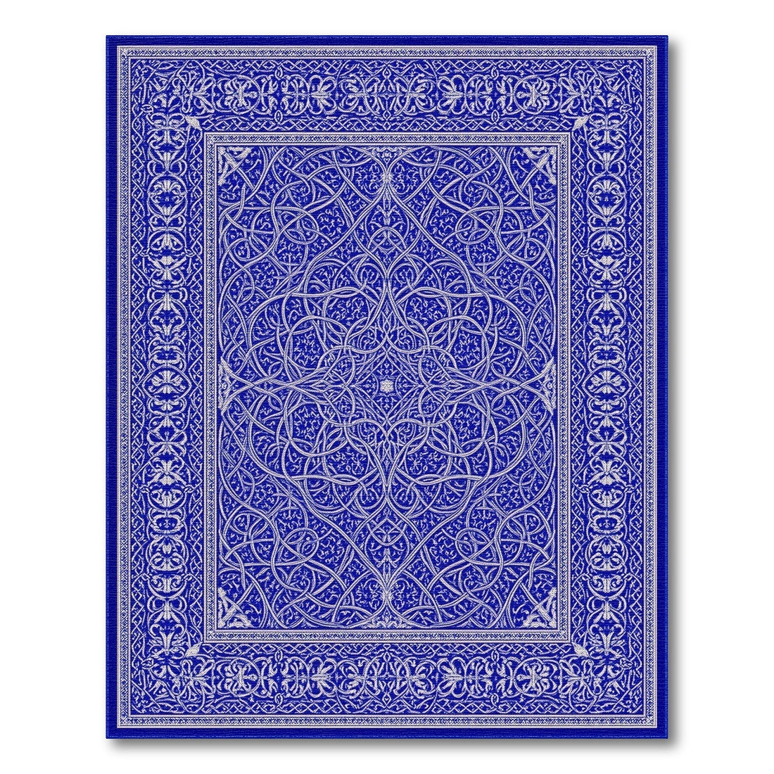Blue Persian Floral Medallion Blue and Teal Area Rug