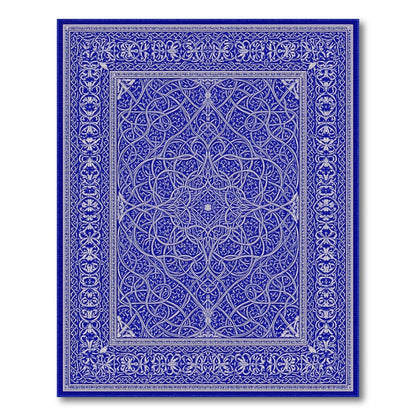 Blue Persian Floral Medallion Blue and Teal Area Rug