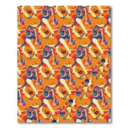 Vibrant Orange Abstract Swirls Rug