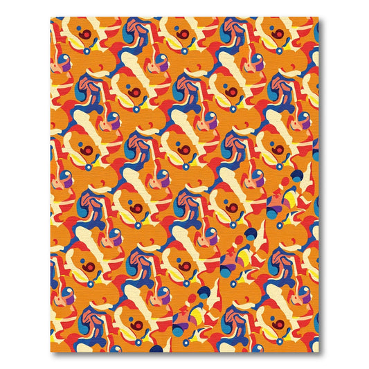 Vibrant Orange Abstract Swirls Rug
