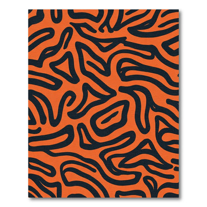 Bold Orange Abstract Swirl Rug