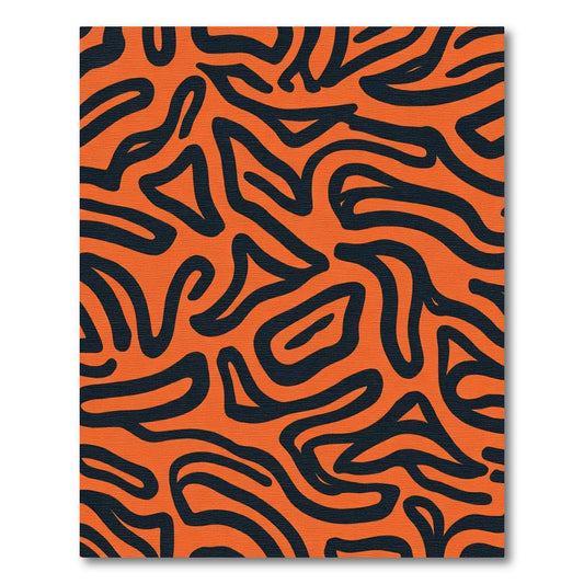 Bold Orange Abstract Swirl Rug