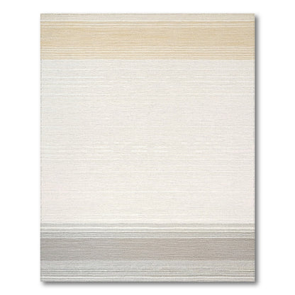 Beige Striped Washable Area Rug