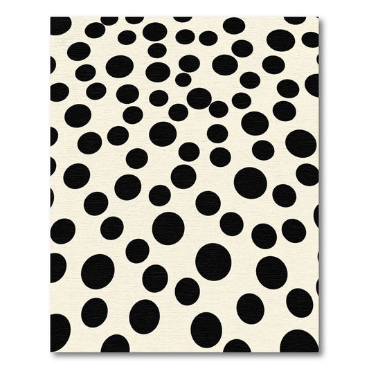 Cream Black Dot Scatter Rug