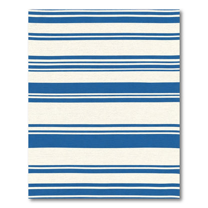 Bold Blue And White Striped Rug
