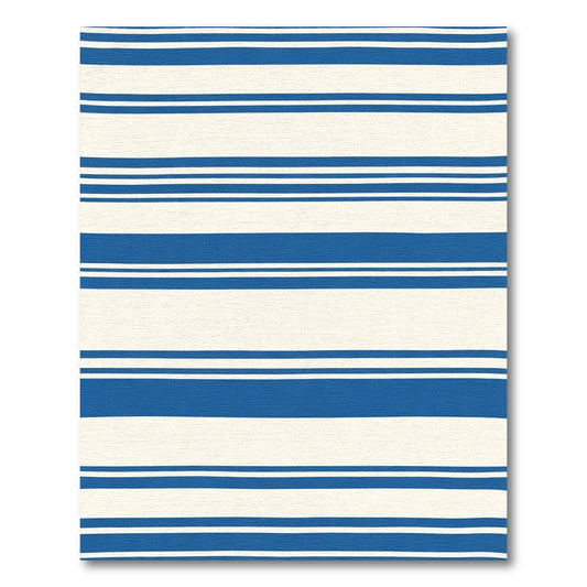 Bold Blue And White Striped Rug