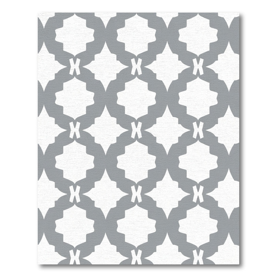 Gray White Geometric Medallion Vine Rug