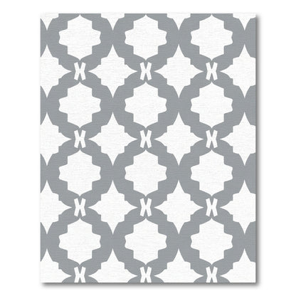 Gray White Geometric Medallion Vine Rug