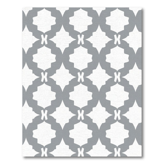 Gray White Geometric Medallion Vine Rug