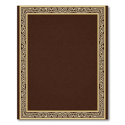 Deep Brown Geometric Scroll Frame Rug