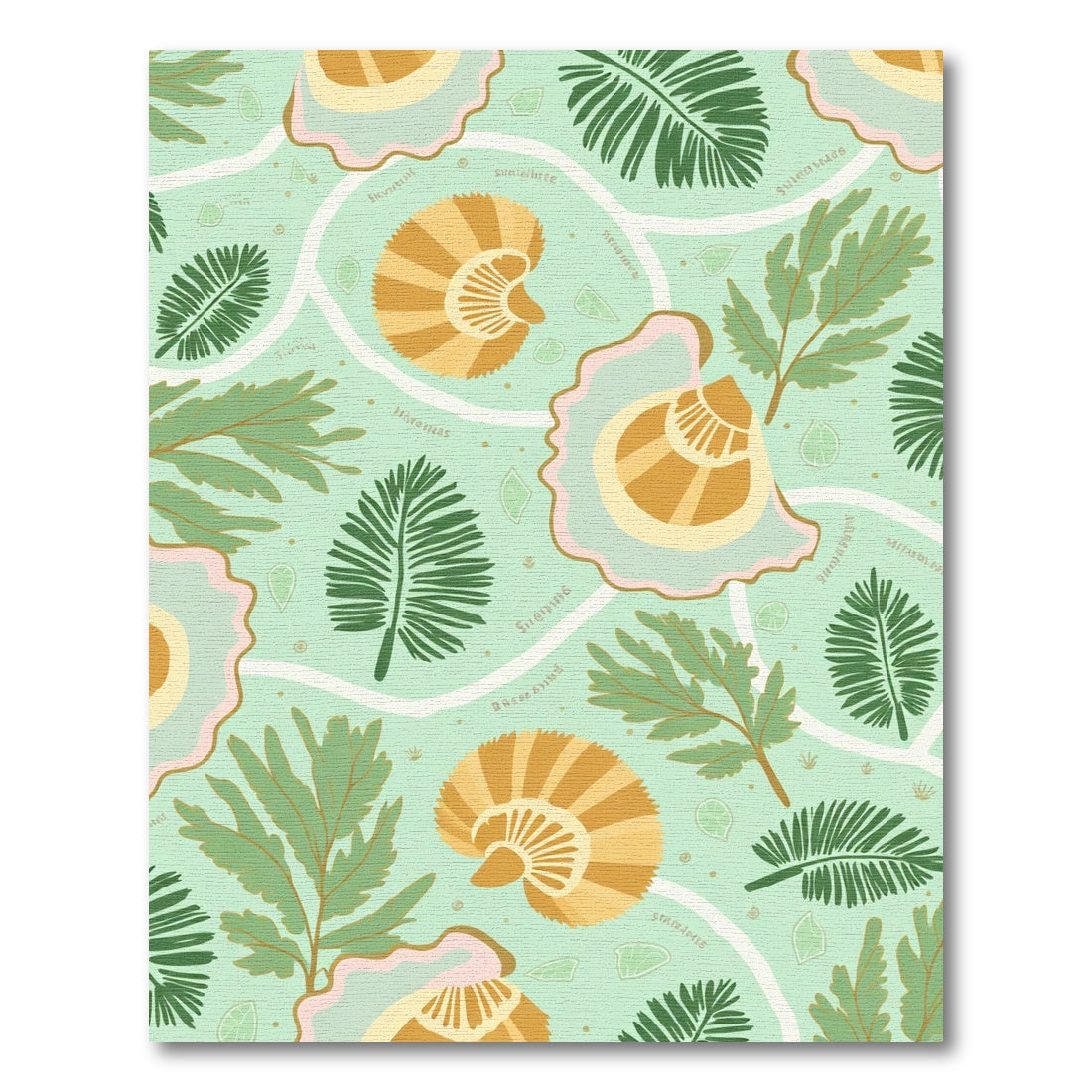 Seashell Botanical Terra Cotta Fern Rug