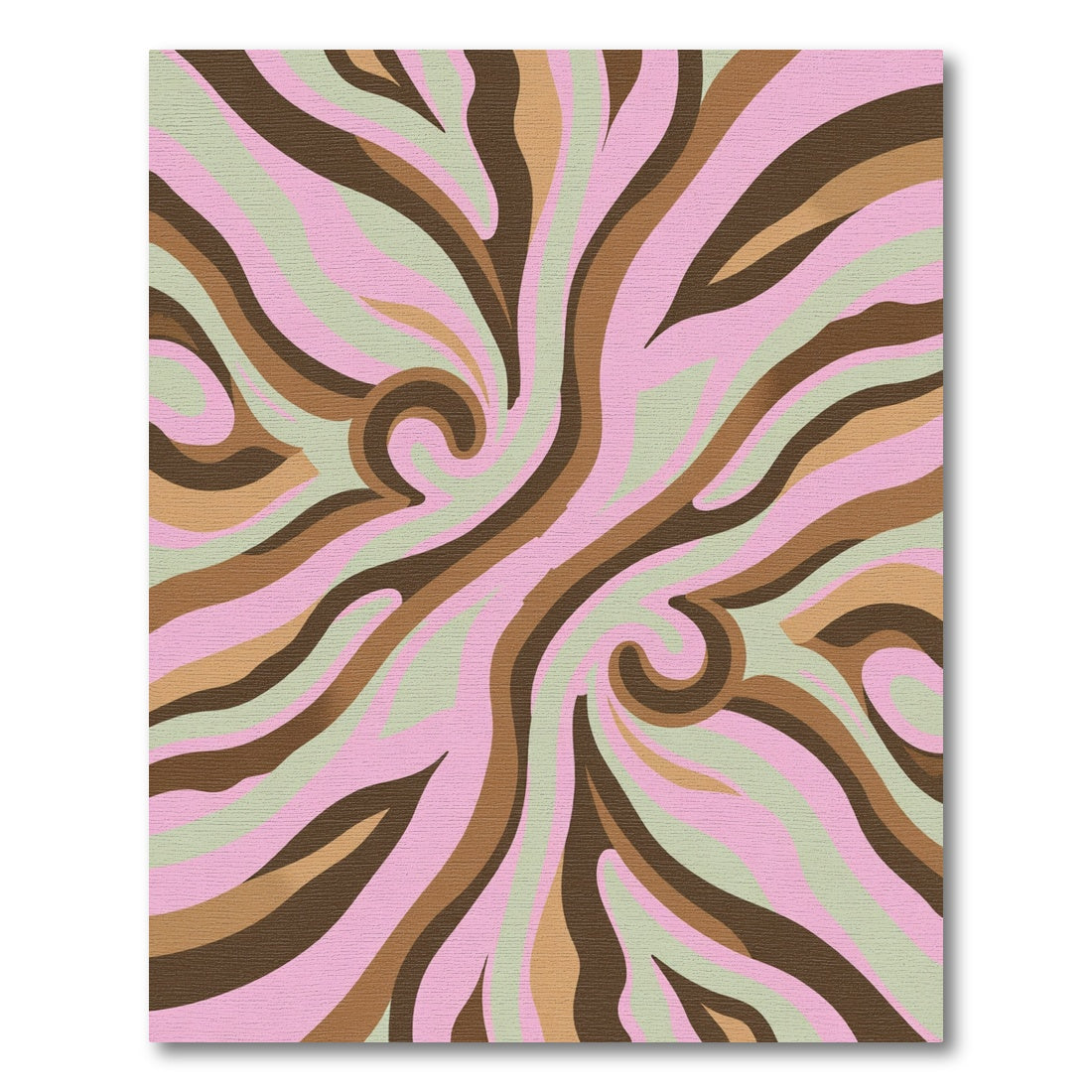 Retro Swirl Pink Brown Sage Rug