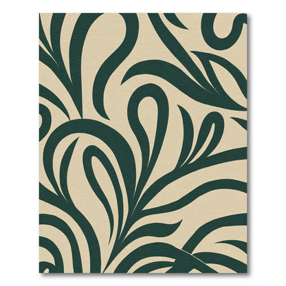 Deep Teal Swirls Abstract Organic Rug