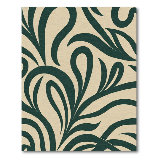 Deep Teal Swirls Abstract Organic Rug