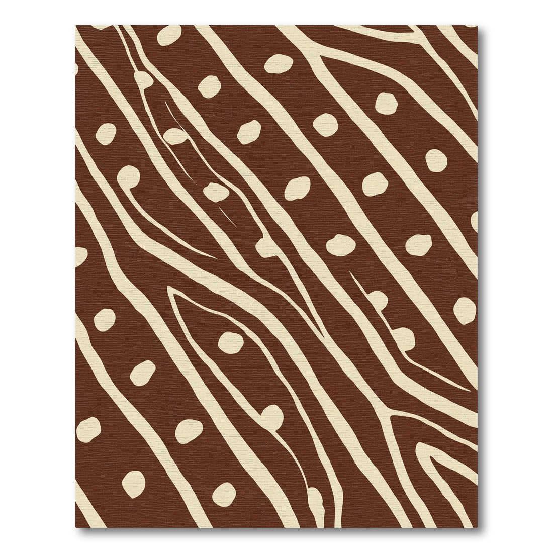 Brown Cream Organic Stripe Dot Rug