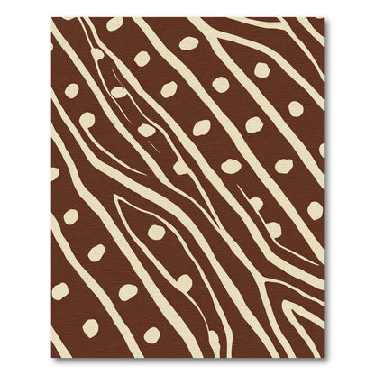 Brown Cream Organic Stripe Dot Rug