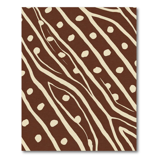 Brown Cream Organic Stripe Dot Rug