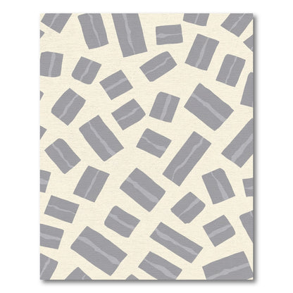 Gray Rectangular Shapes Scattered Overlay Rug