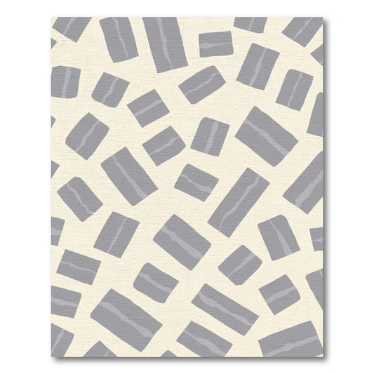 Gray Rectangular Shapes Scattered Overlay Rug