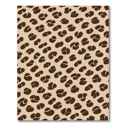 Brown Coffee Bean Organic Pattern Rug