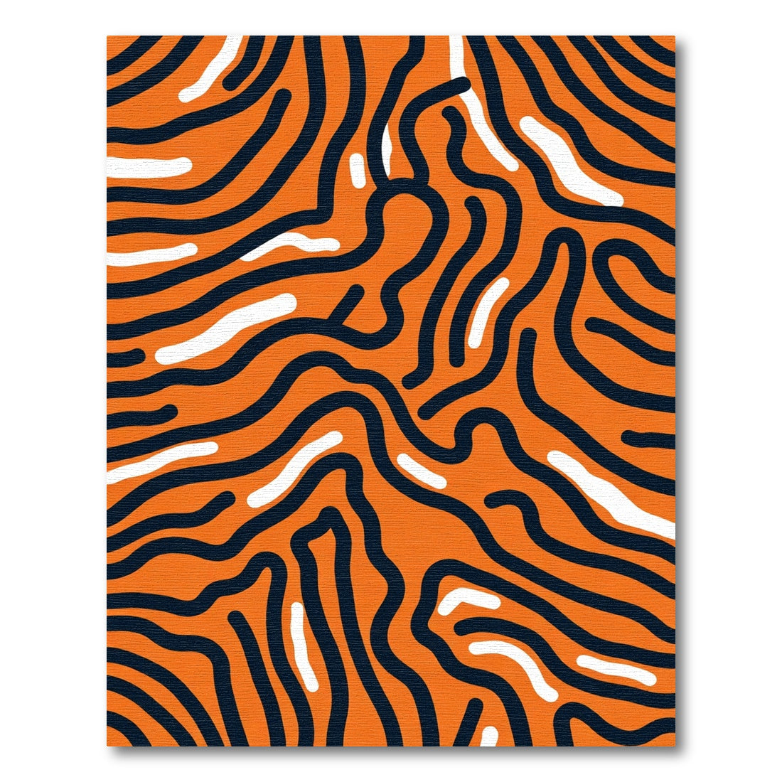 Bold Orange Black Wavy Lines Rug