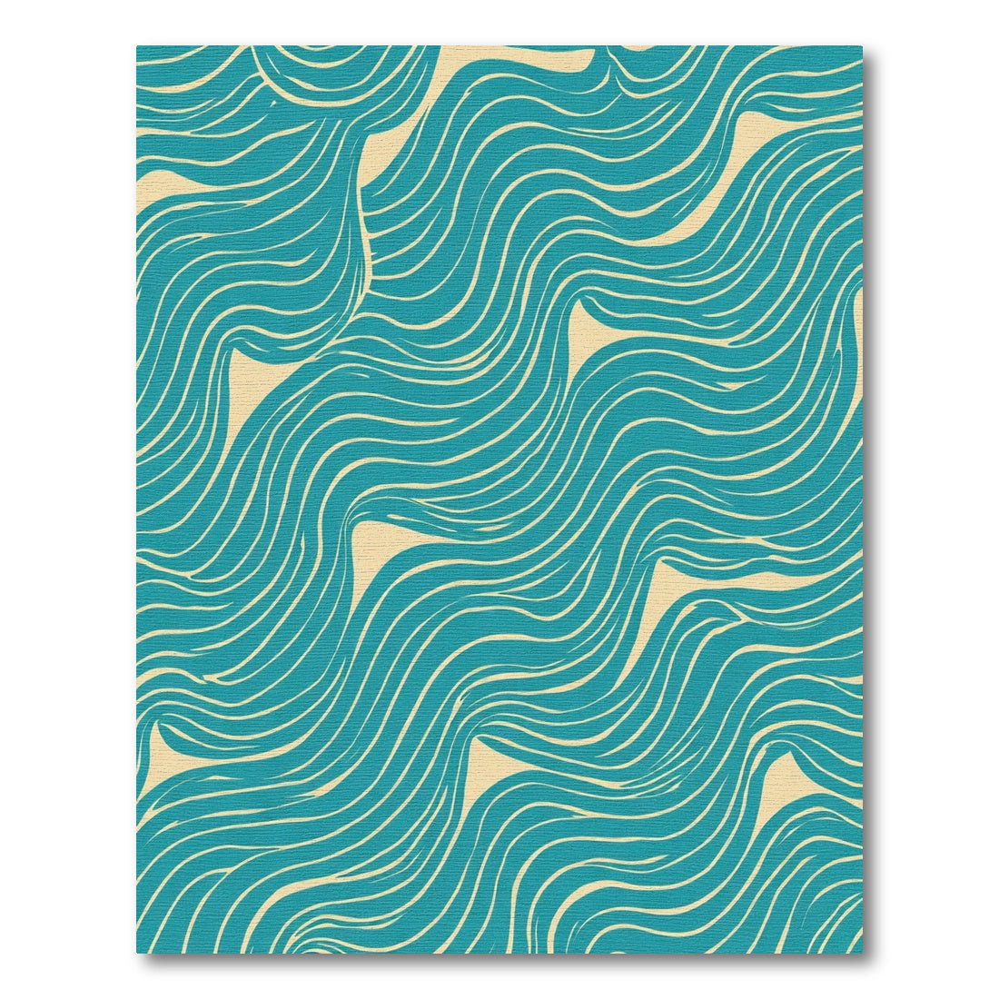Teal Cream Abstract Swirl Rug