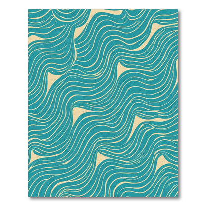 Teal Cream Abstract Swirl Rug