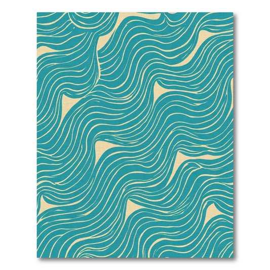 Teal Cream Abstract Swirl Rug