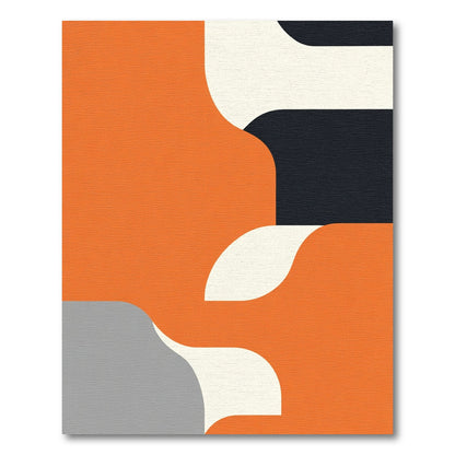 Bold Orange Abstract Organic Shapes Rug