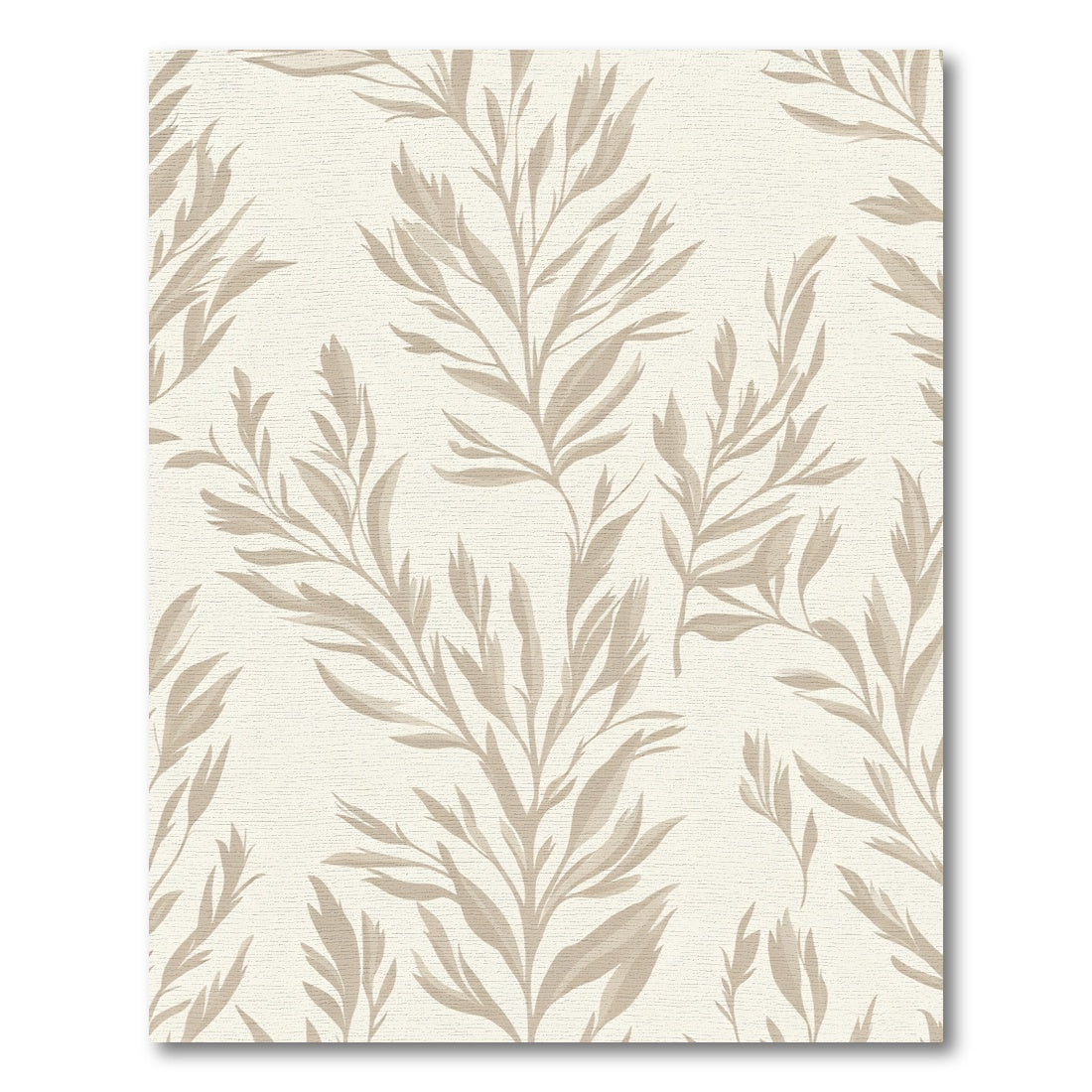 Neutral Tan Botanical Branch Arrangement Rug