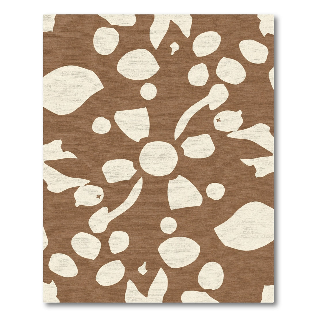 Neutral Brown Organic Abstract Shapes Rug
