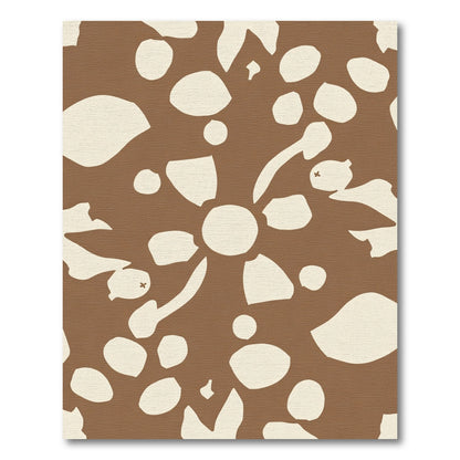 Neutral Brown Organic Abstract Shapes Rug