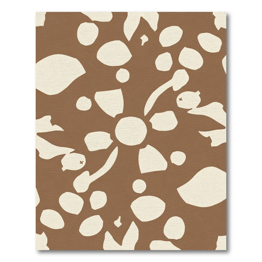 Neutral Brown Organic Abstract Shapes Rug