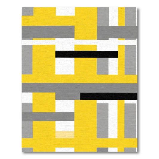 Bold Yellow Geometric Stripe Overlay Rug