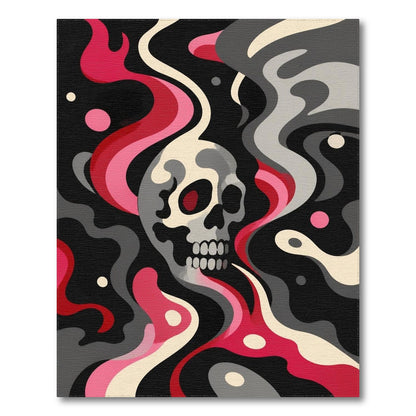 Skull Smoke Swirl Area Rug