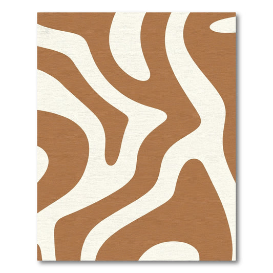 Terracotta Organic Curve Wave Rug